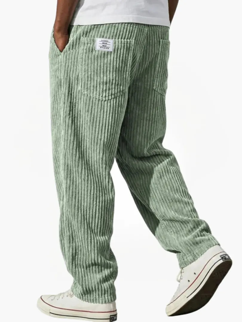 Men's Relaxed-fit Corduroy Pants With A Drawstring Waist – Comfortable Pants For Everyday Wear, Leisure, And Casual Style