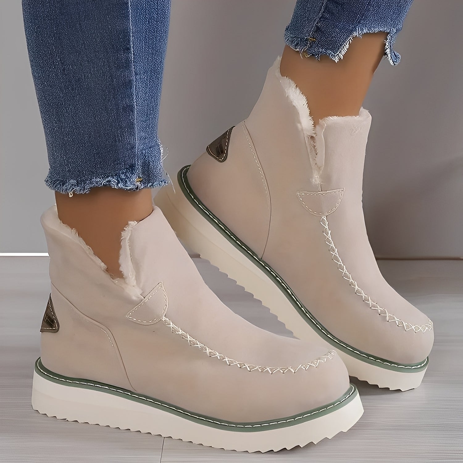 Frida - Warm Winter Wedge Boots for Women