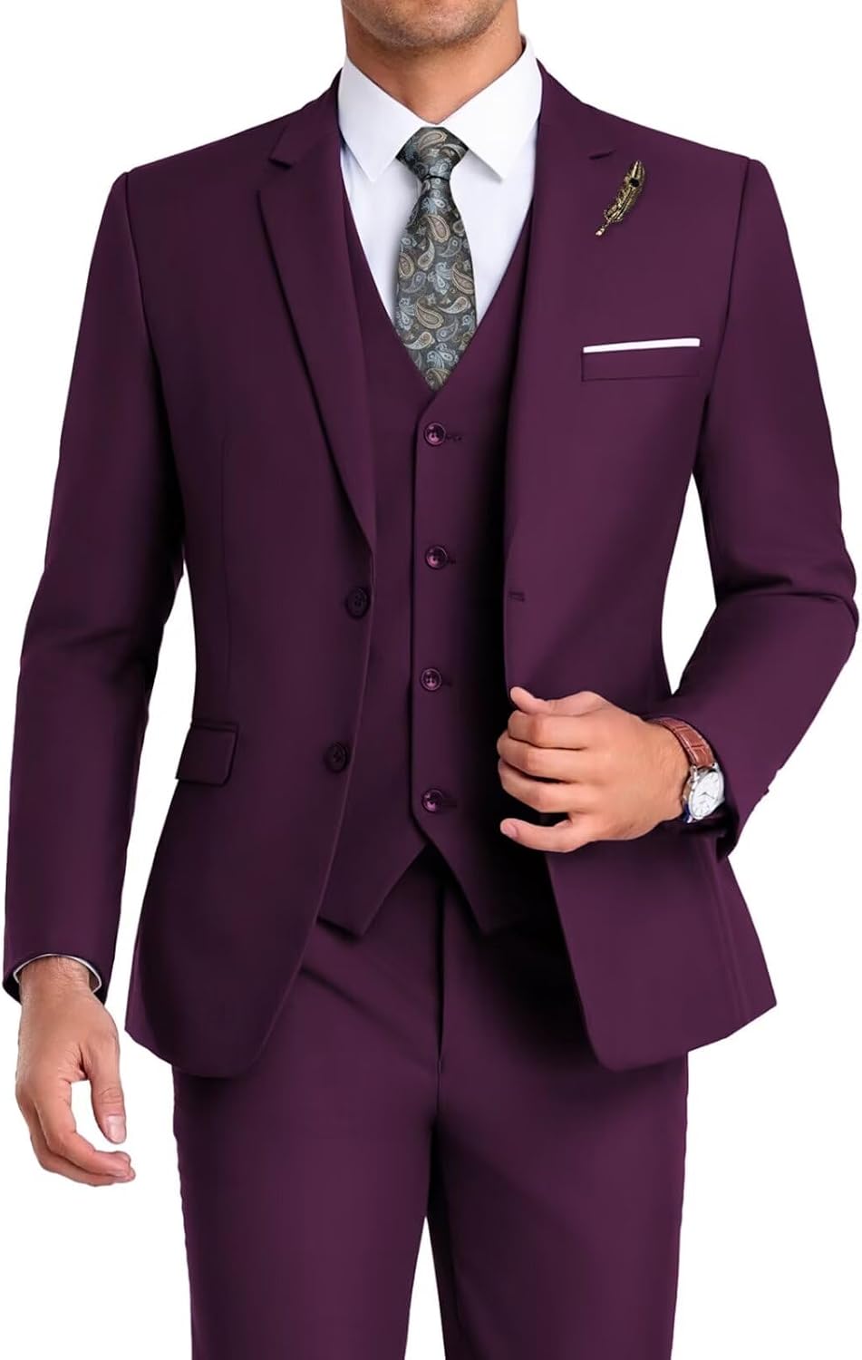 Men's Formal 3-piece Suit With An Elegant, Tailored Fit – A Stylish Suit Set For Weddings, Business, And Formal Occasions