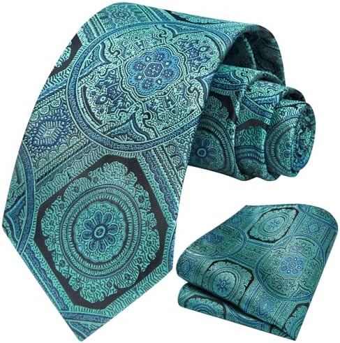 Men's Tie Set With Floral Paisley Pattern – Elegant Formal Accessories For Weddings, Parties, And Special Occasions