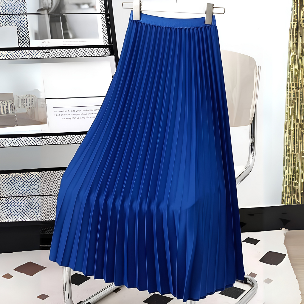 Women's Pleated Midi Skirt With A High Waist And A-line Silhouette – An Elegant Skirt For Everyday Wear, The Office, And Smart-casual Styles