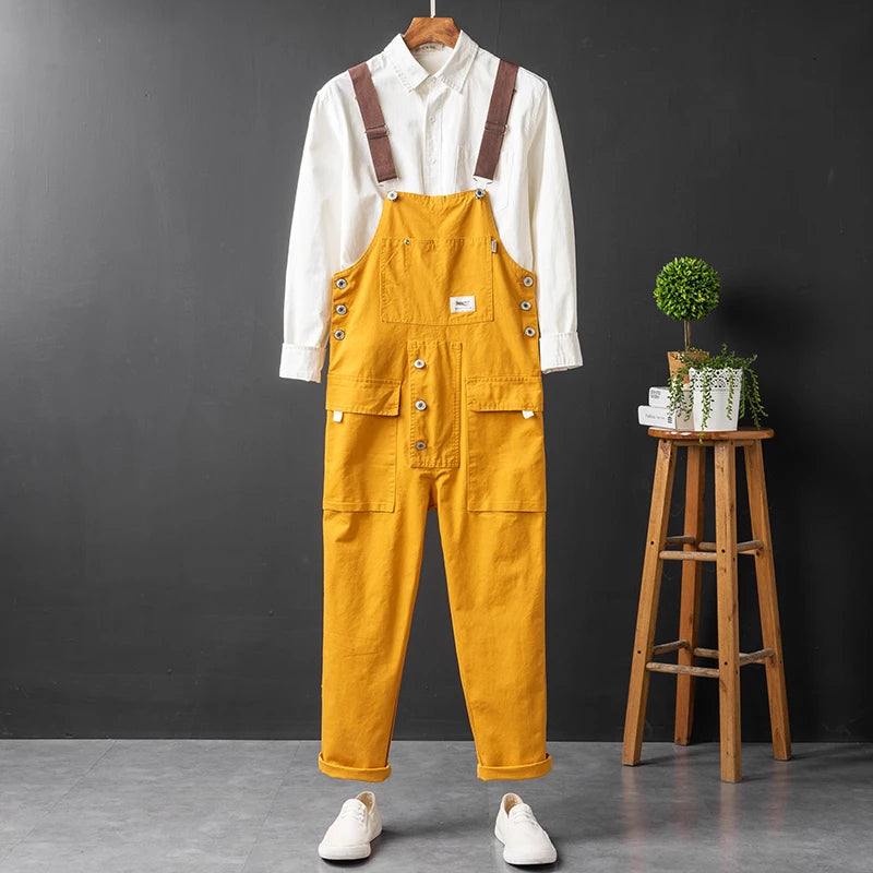 Men's Cargo Bib Overalls With Multiple Pockets – Practical Work Pants In A Jumpsuit Style For Work, Everyday Use, And Leisure
