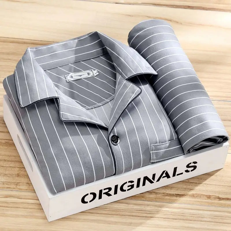 Men's Pajama Set With A Print And Breathable Design – Comfortable Sleepwear With A Button Closure For Home, Relaxation, And As A Gift