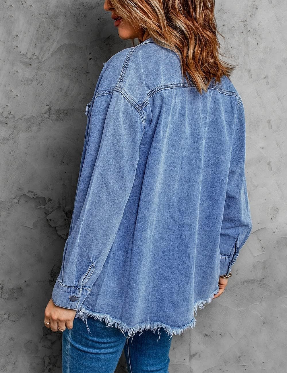 Pontia – Women's Denim Jacket with Distressed Effect