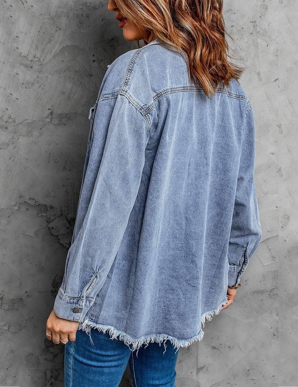 Pontia – Women's Denim Jacket with Distressed Effect