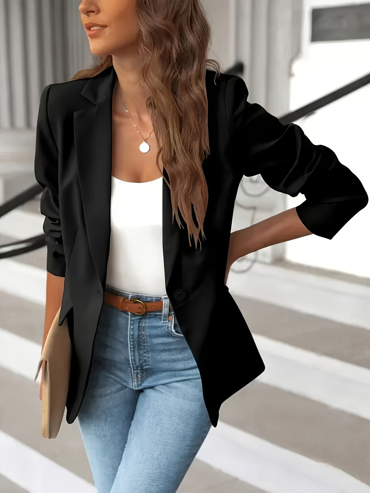 Women's Casual Single-button Blazer – An Elegant Jacket For The Office And Business Casual Looks
