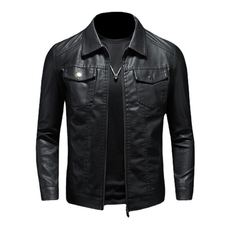 Men's Vintage Leather Jacket – Classic And Comfortable Outerwear For Fall, Winter, Everyday Wear, And Leisure