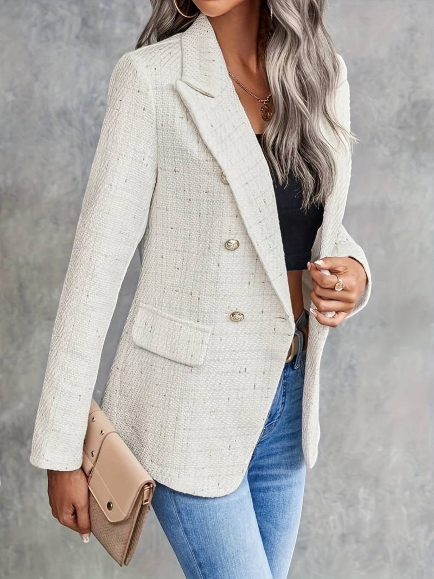 Undina – Elegant Blazer with Refined Texture for Women