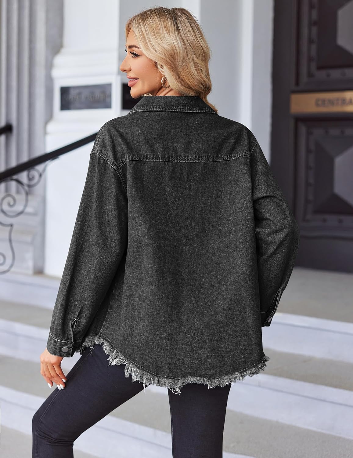 Pontia – Women's Denim Jacket with Distressed Effect