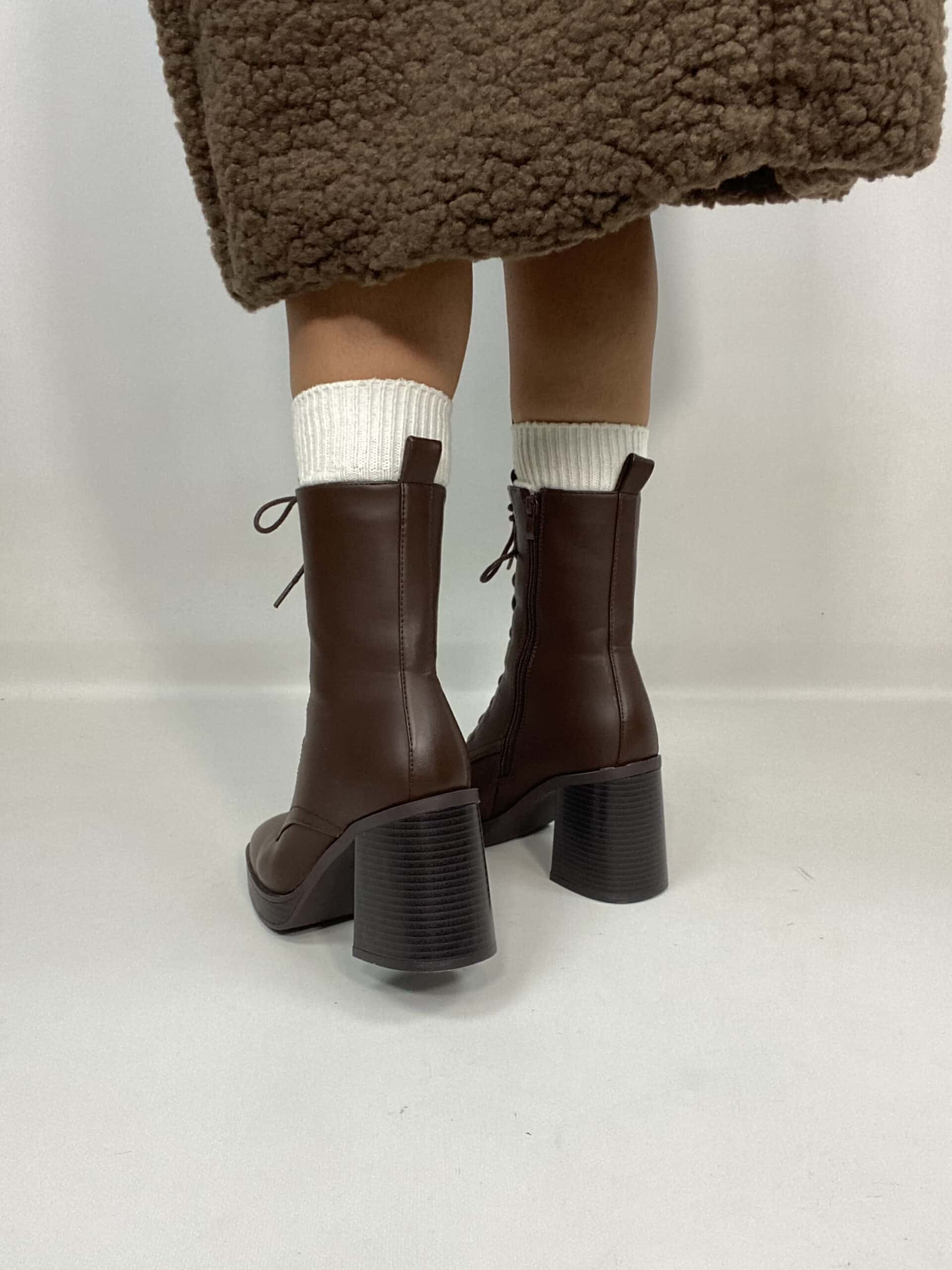 Joelle - Lace-Up Ankle Boots with Wide Heel