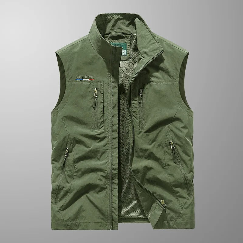 Men's Zip-up Bodywarmer With A Stand-up Collar – A Practical Vest For Fall, Everyday Wear, Leisure, And Outdoor Activities