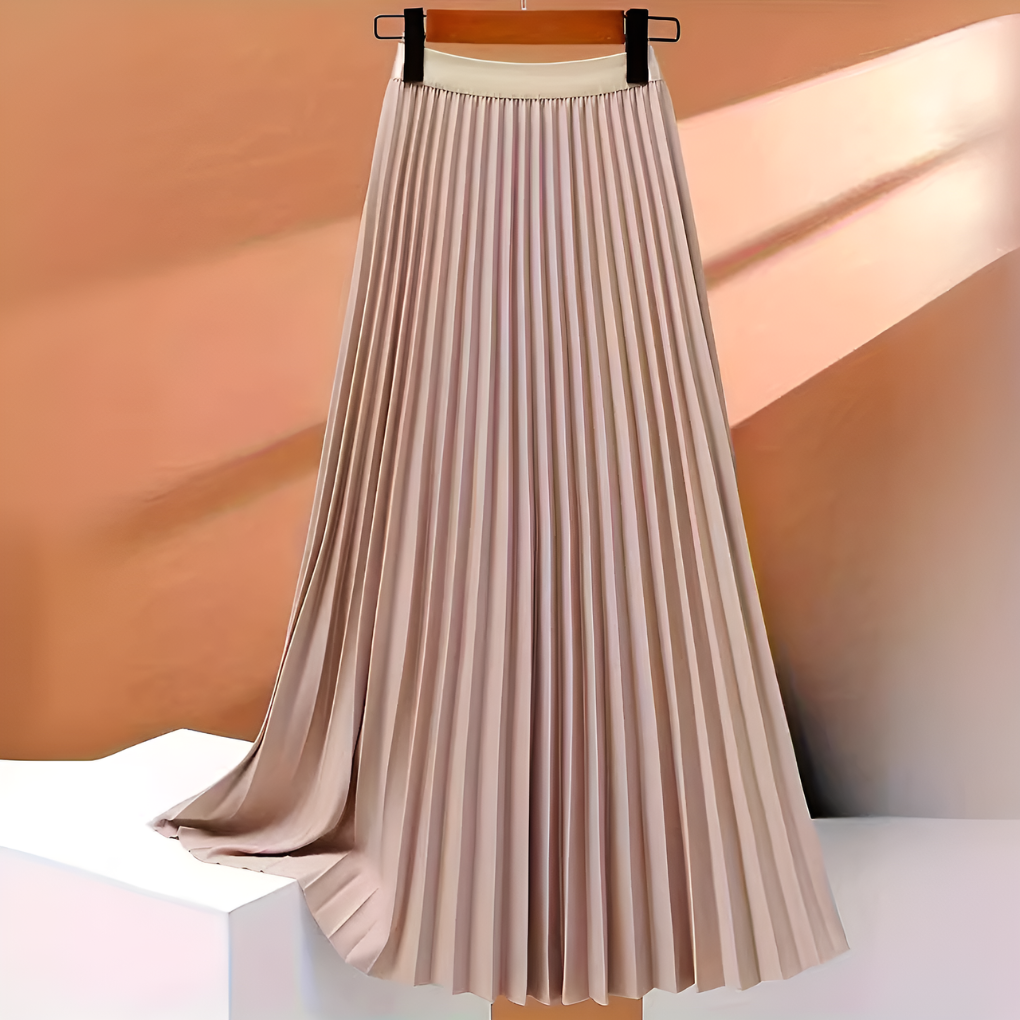 Women's Pleated Midi Skirt With A High Waist And A-line Silhouette – An Elegant Skirt For Everyday Wear, The Office, And Smart-casual Styles