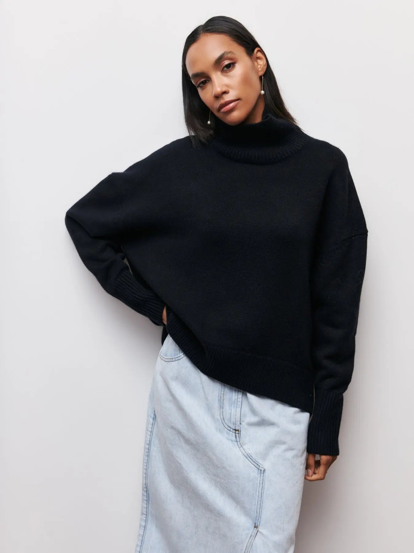 Amelisa - Knitted Jumper with Long Neck