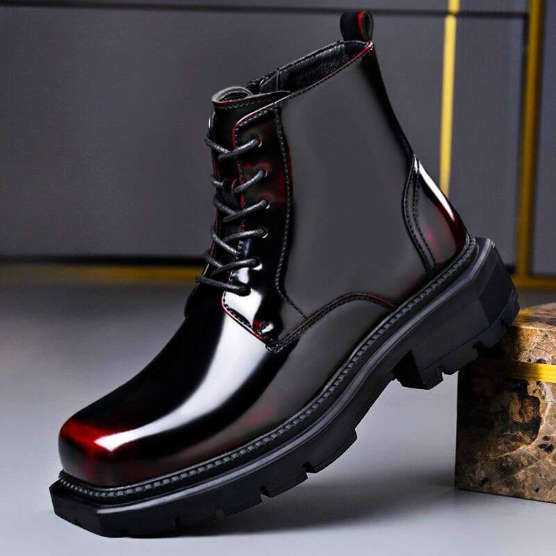 Men's Genuine Leather Derby Boots With Laces And A Sturdy, Slip-resistant Sole—elegant Boots For Everyday Wear And Smart-casual Style