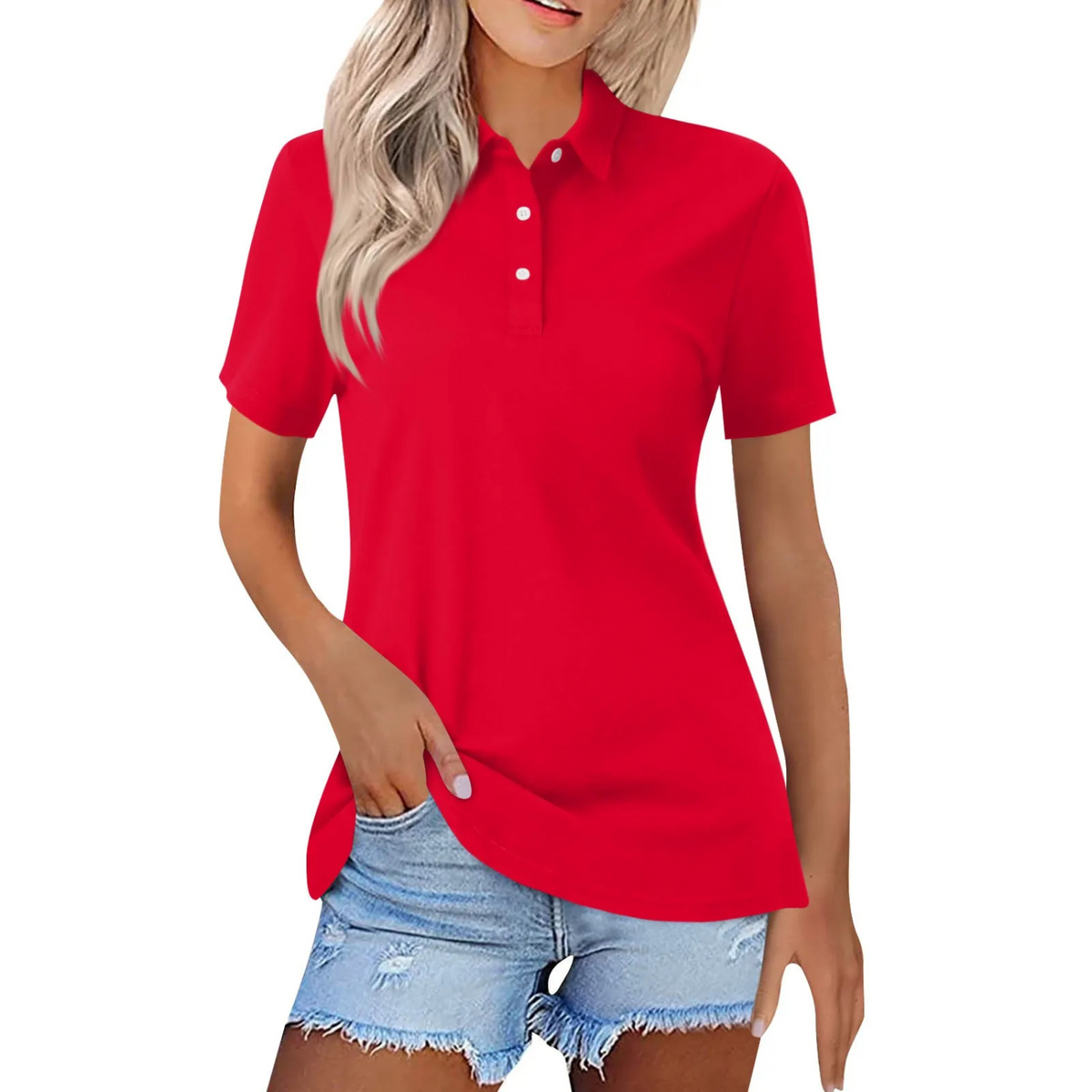 Women's Classic Polo Shirt - Short-sleeve Minimalist Top For Smart Casual Everyday Wear