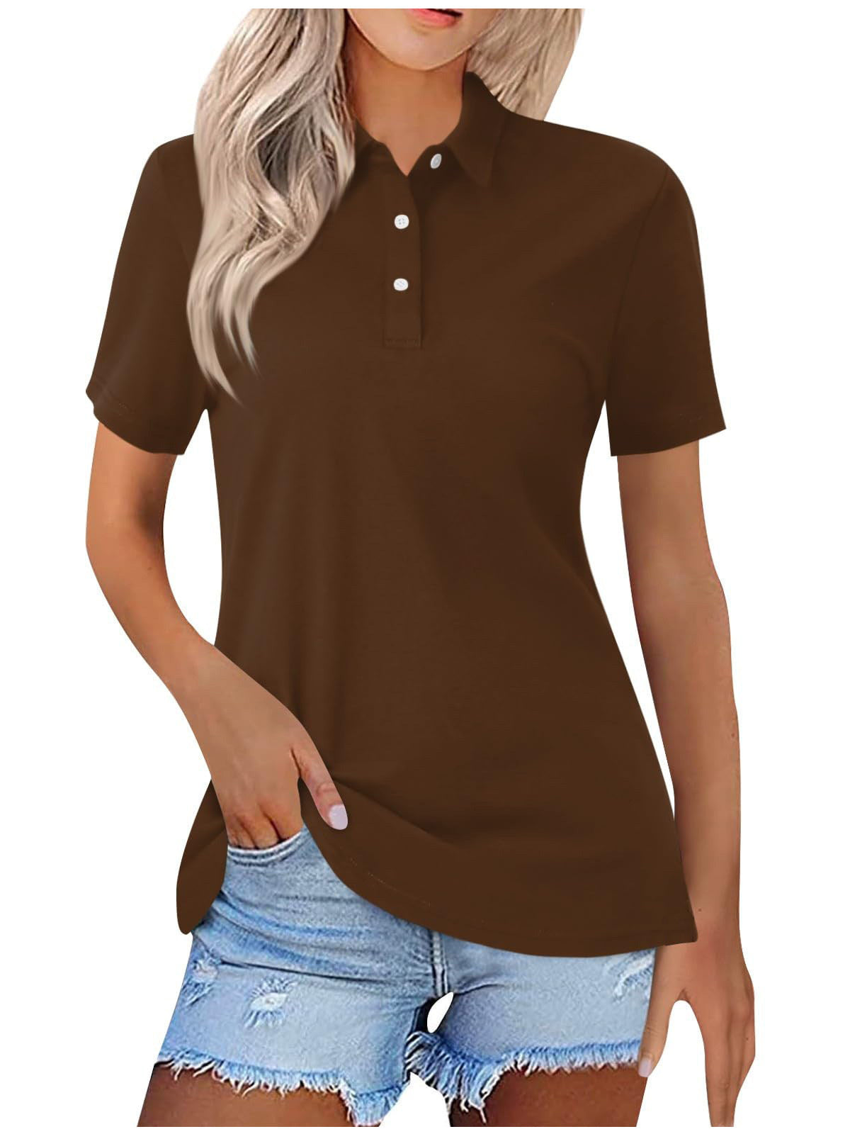 Women's Classic Polo Shirt - Short-sleeve Minimalist Top For Smart Casual Everyday Wear