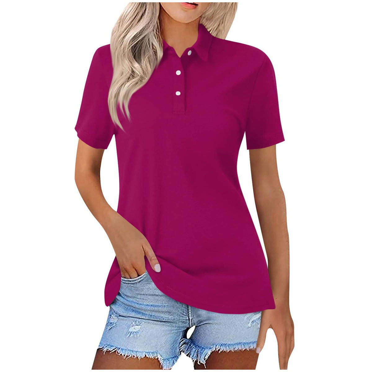 Women's Classic Polo Shirt - Short-sleeve Minimalist Top For Smart Casual Everyday Wear
