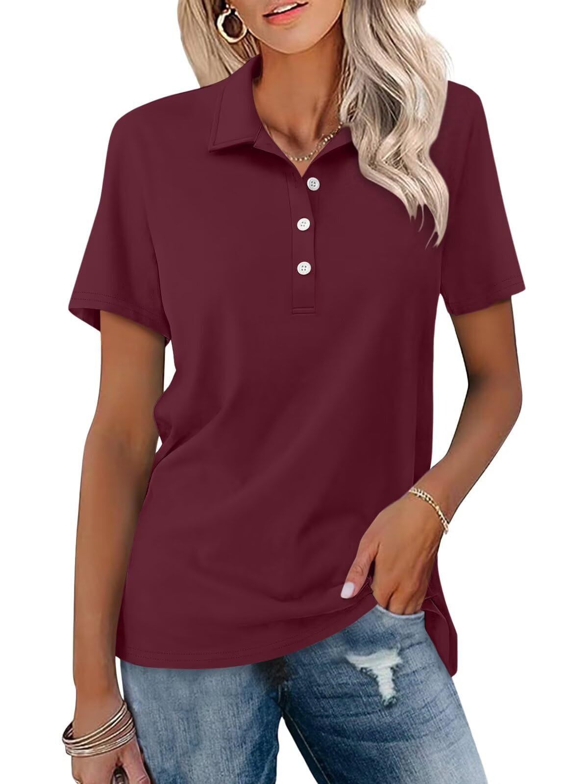 Women's Classic Polo Shirt - Short-sleeve Minimalist Top For Smart Casual Everyday Wear
