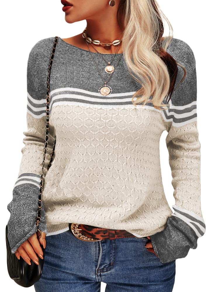 Alba - Elegant Striped Knitted Women's Sweater