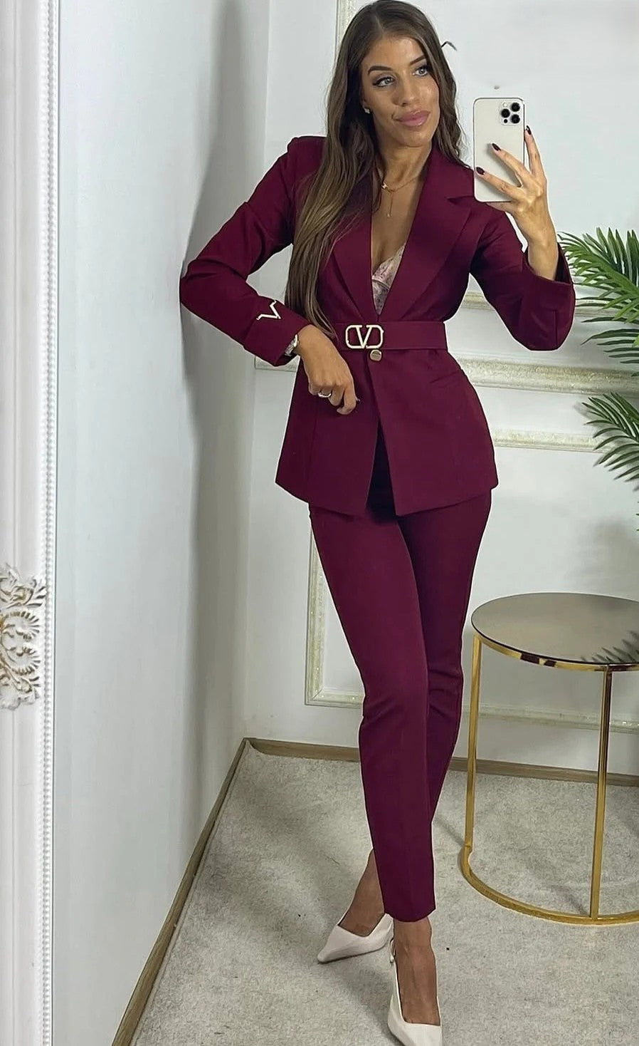 Angela - Elegant Suit with Embroidered Details