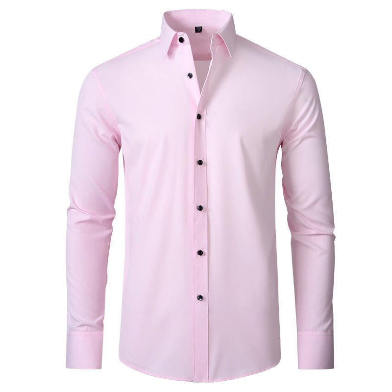 Men's Stretch Dress Shirt - Wrinkle-resistant Slim Fit Shirt For Smart Formal Wear