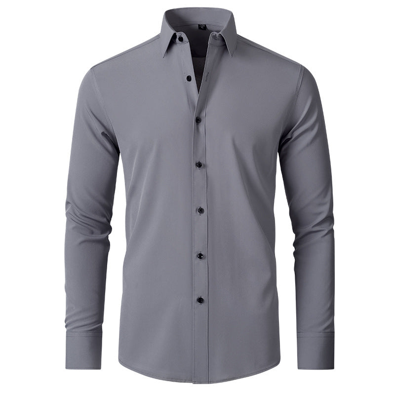 Men's Stretch Dress Shirt - Wrinkle-resistant Slim Fit Shirt For Smart Formal Wear