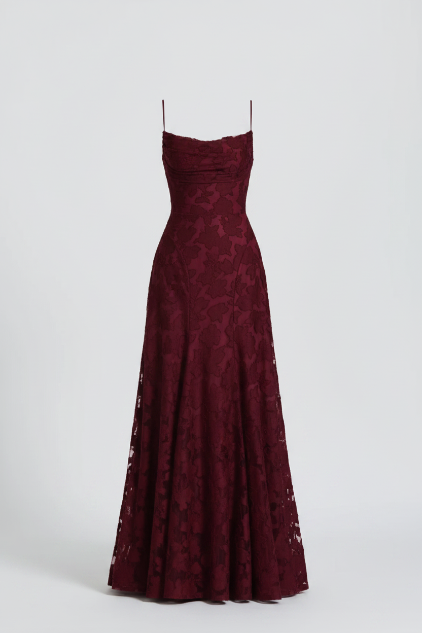 Women's Elegant Lace Maxi Dress – Long Party Dress For Evening Wear, Weddings, And Formal Occasions