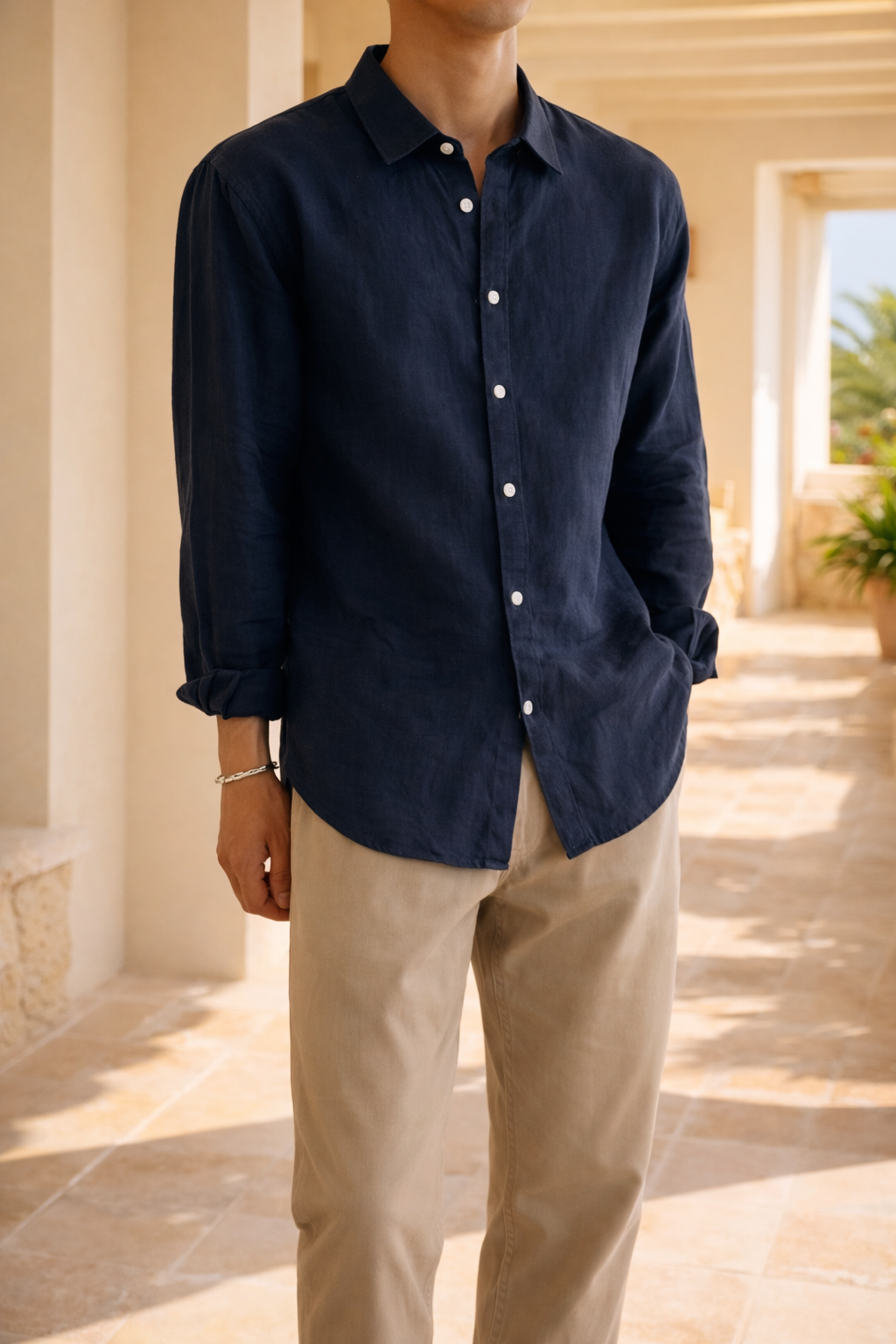 Men's Linen Shirt With Button Closure And A Relaxed Fit – A Lightweight Shirt For Summer, Everyday Wear, Vacations, And Smart-casual Style