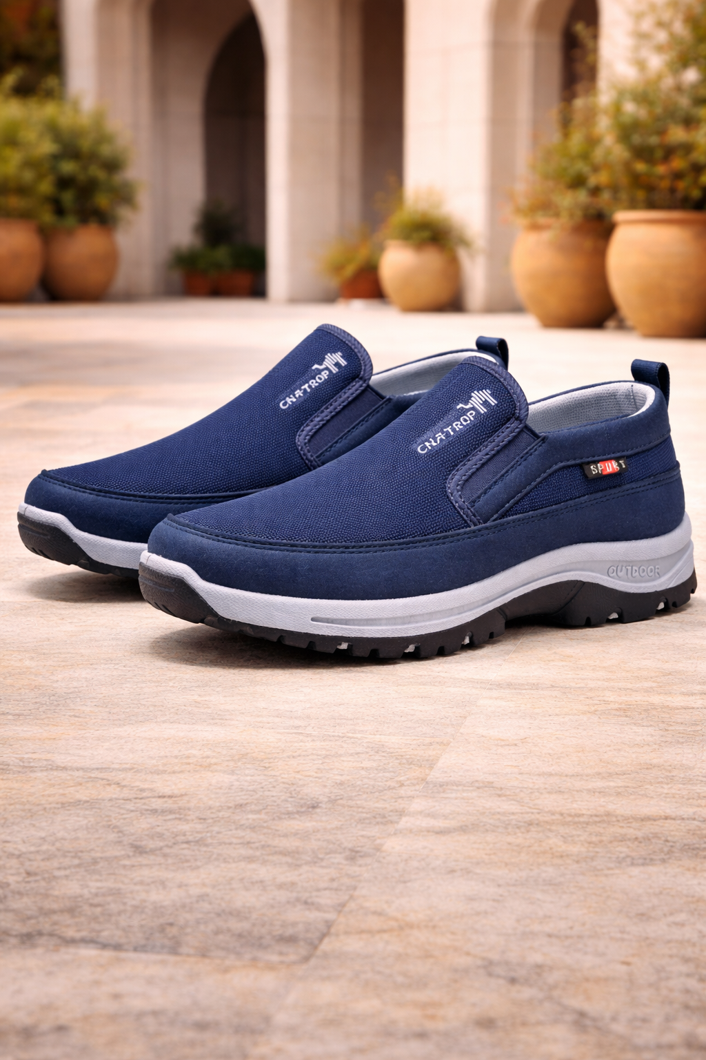Men's Slip-on Orthopedic Walking Shoes - Cushioned Outdoor Comfort For Everyday Wear