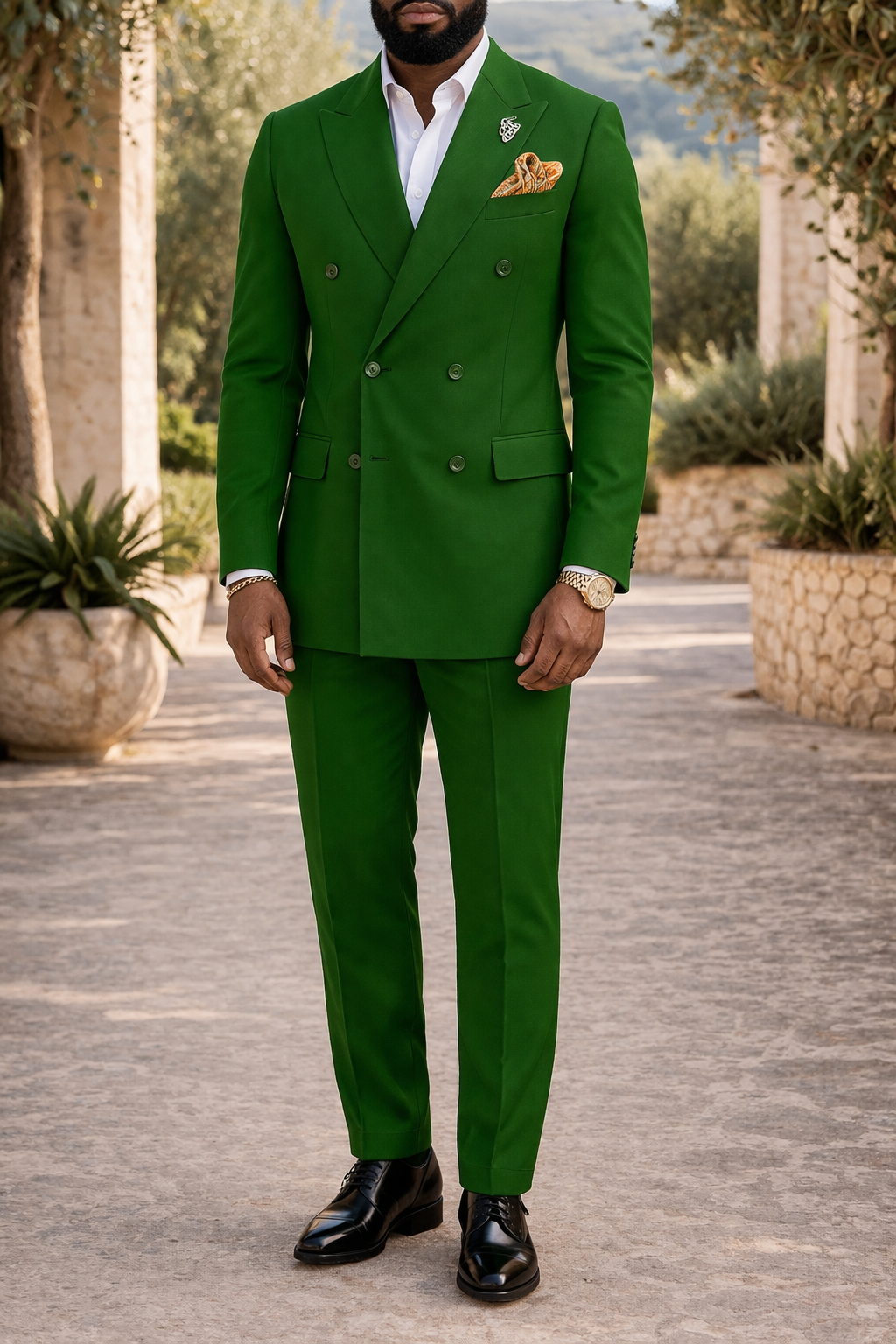 Men's Double-breasted Tailored 2-piece Suit – An Elegant Suit For Weddings, Parties, And Formal Occasions