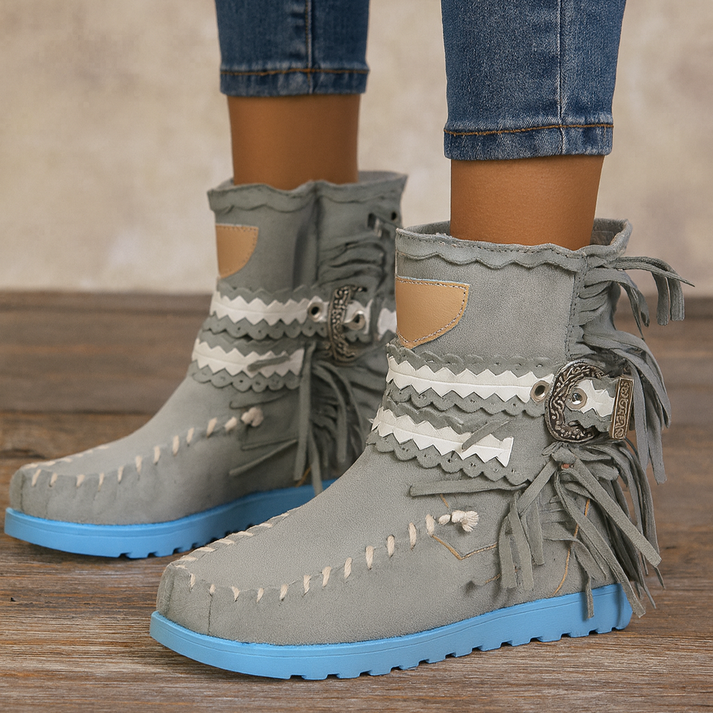 Isabella - Boho Western Boots with Fringes