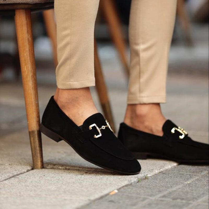 Men's Suede Loafers With Horsebit Detail – Elegant Slip-on Shoes For The Office, Parties, Formal Occasions, And Smart-casual Style
