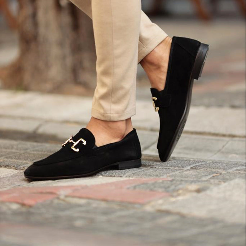 Men's Suede Loafers With Horsebit Detail – Elegant Slip-on Shoes For The Office, Parties, Formal Occasions, And Smart-casual Style