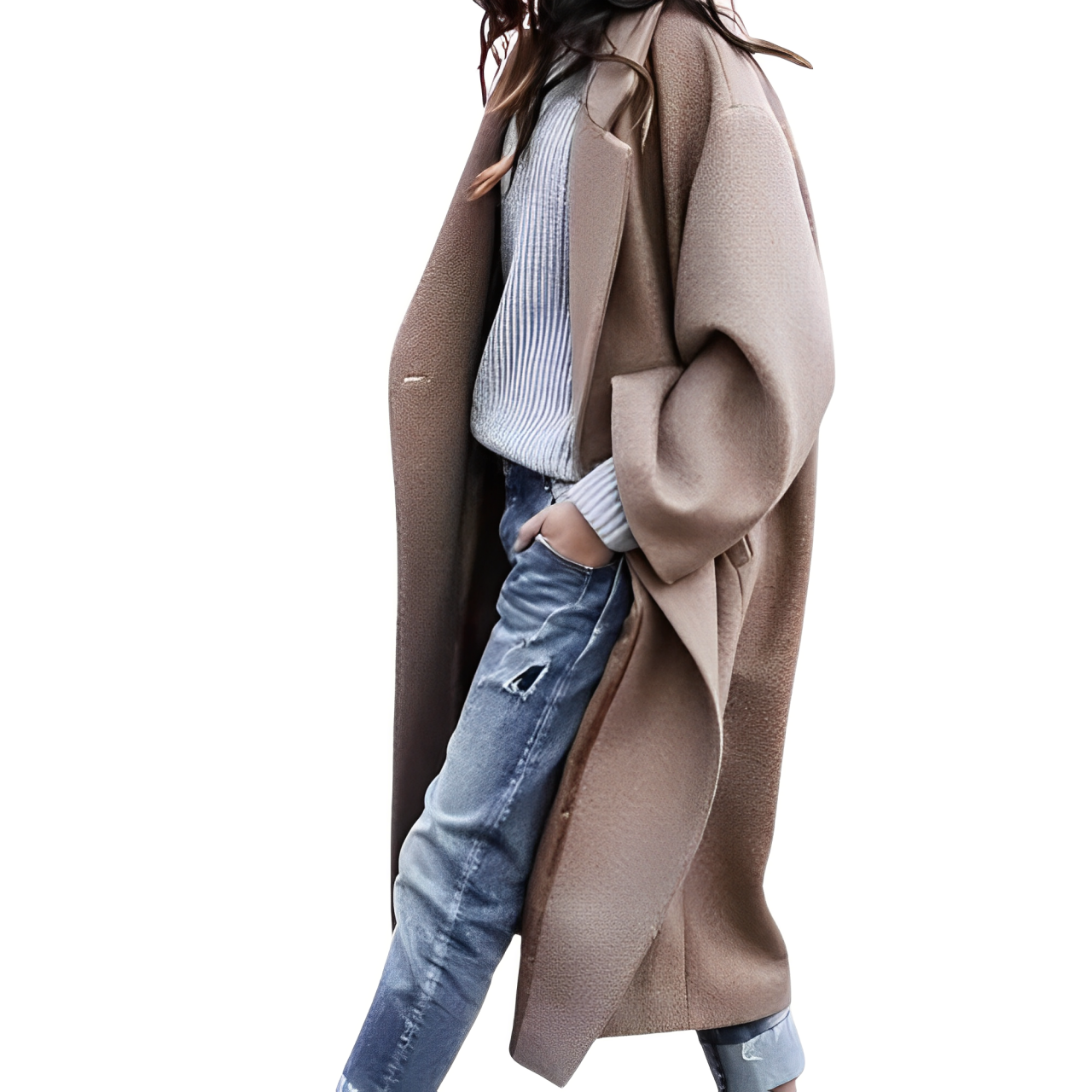 Daniela - Elegant Long Single-Breasted Women's Coat