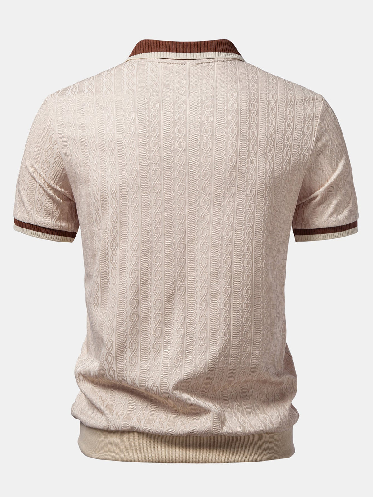 Men's Textured Knit Polo - Quarter-zip Tailored Fit For Refined Smart Casual Style