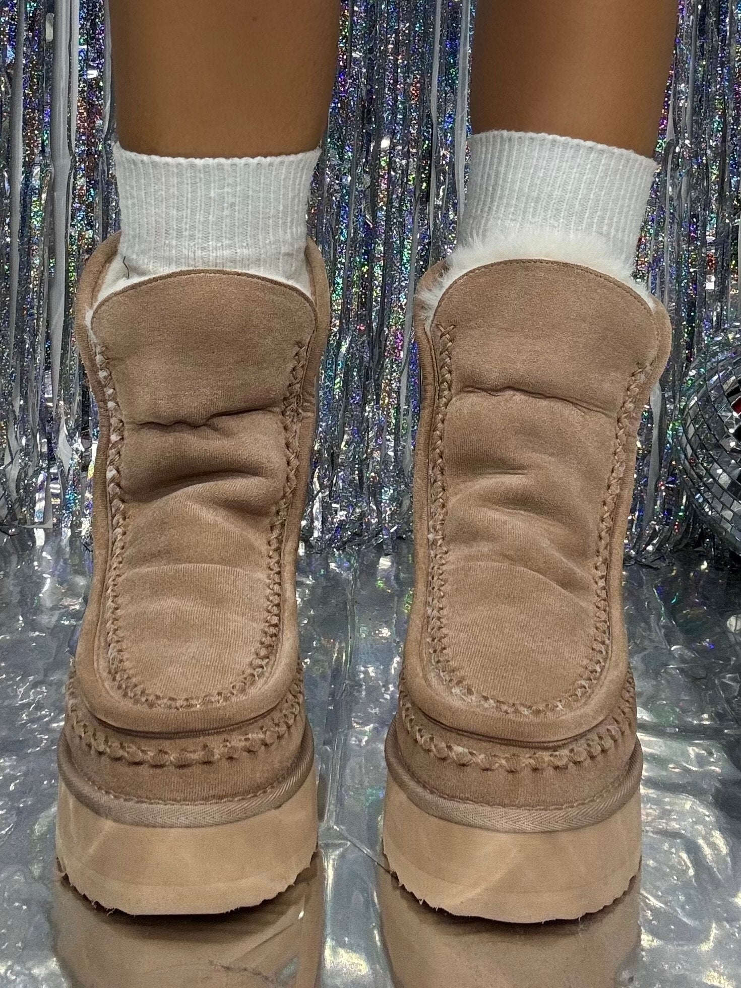 Jasmine - Platform Ankle Boots with Eco Fur