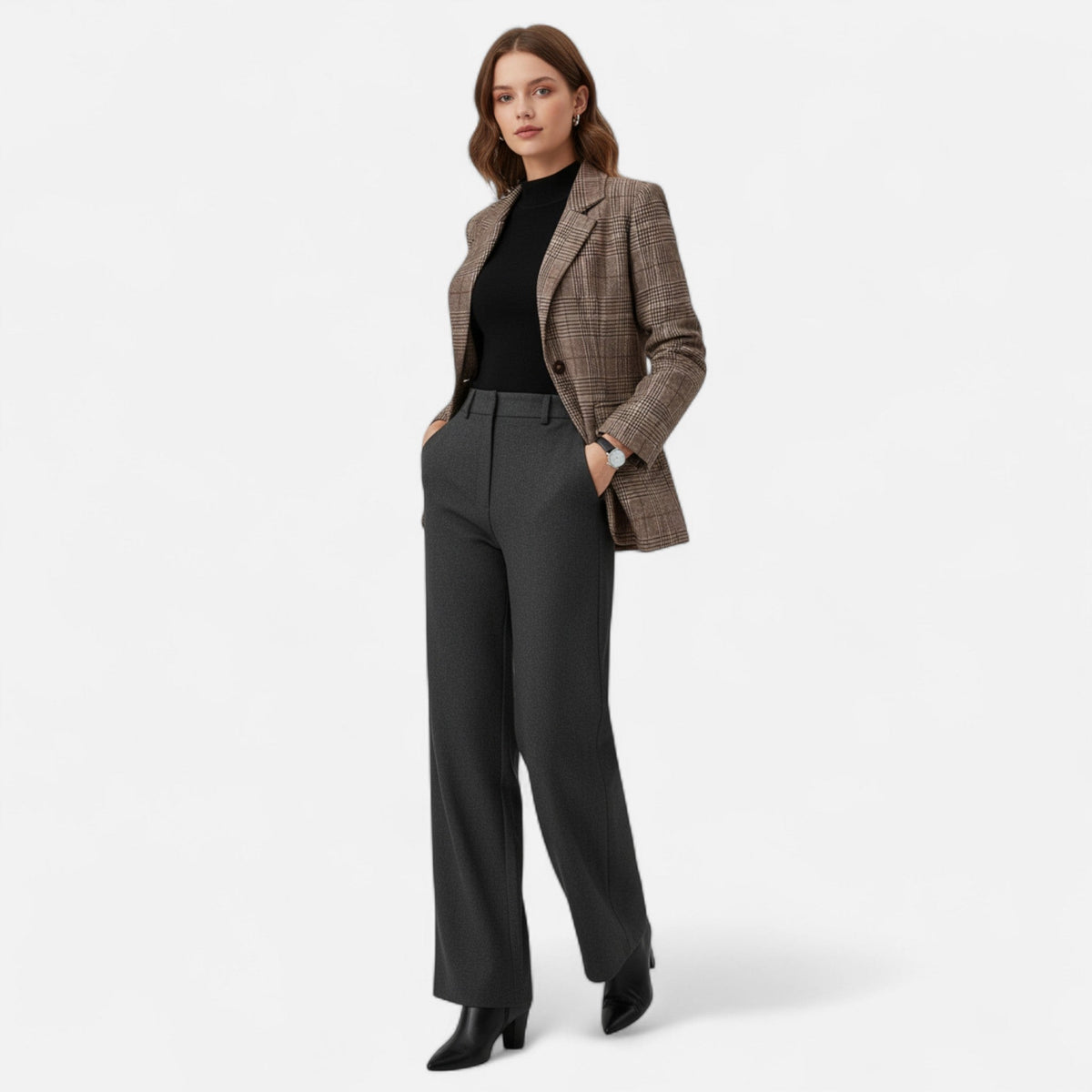 Women's Checkered Blazer With A Single-breasted Closure – A Classic, Heritage-inspired Jacket For The Office, Everyday Wear, And Smart-casual Style