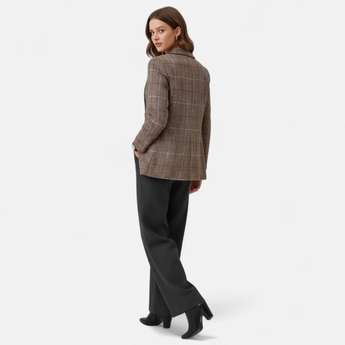Women's Checkered Blazer With A Single-breasted Closure – A Classic, Heritage-inspired Jacket For The Office, Everyday Wear, And Smart-casual Style