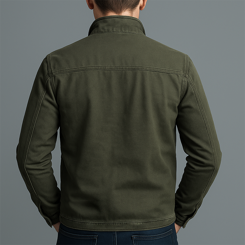 Men's Vintage Jacket With A Zipper And Stand-up Collar – Stylish Outerwear For Fall, Winter, Everyday Wear, And Leisure