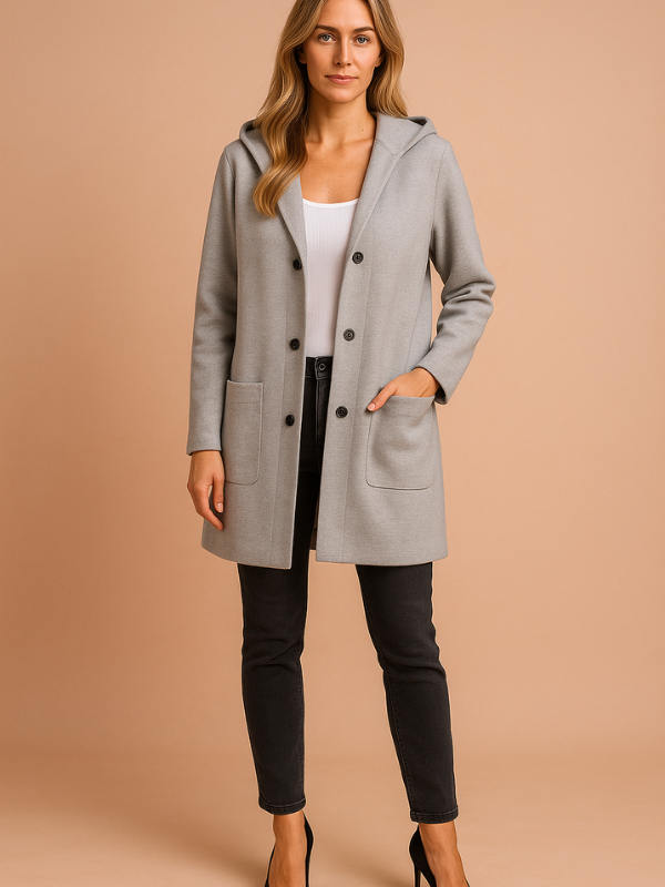 Anita - Women's Casual Trench Coat with Hood and Loose Fit