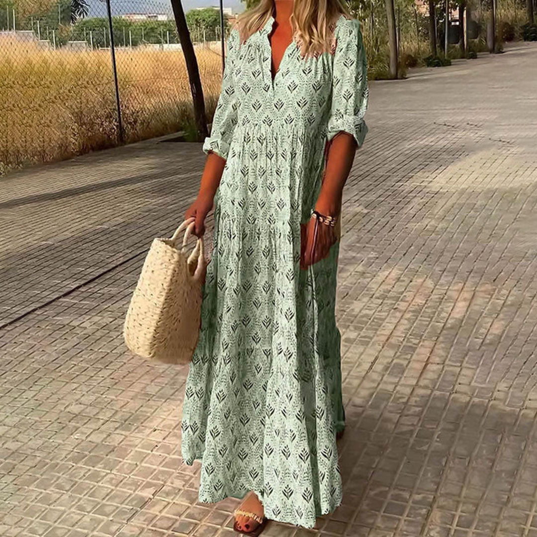 Elodie | Women Relaxed Fit Long Sleeve Boho Maxi Dress