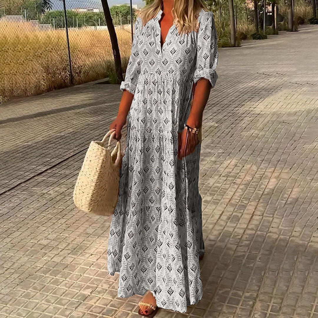 Elodie | Women Relaxed Fit Long Sleeve Boho Maxi Dress