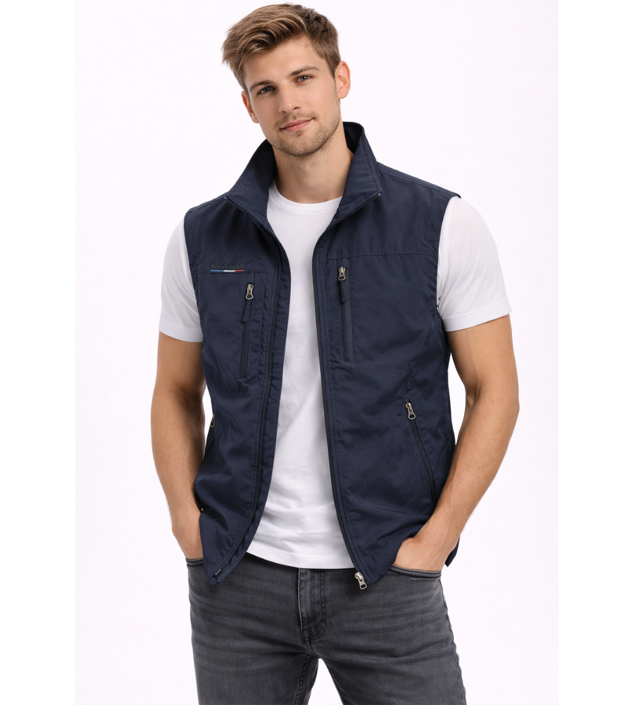 Men's Zip-up Bodywarmer With A Stand-up Collar – A Practical Vest For Fall, Everyday Wear, Leisure, And Outdoor Activities