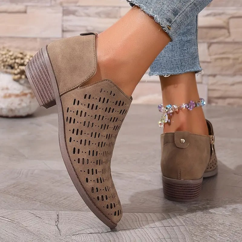 Rhea | Women Casual Cutout Ankle Boots for Everyday Wear