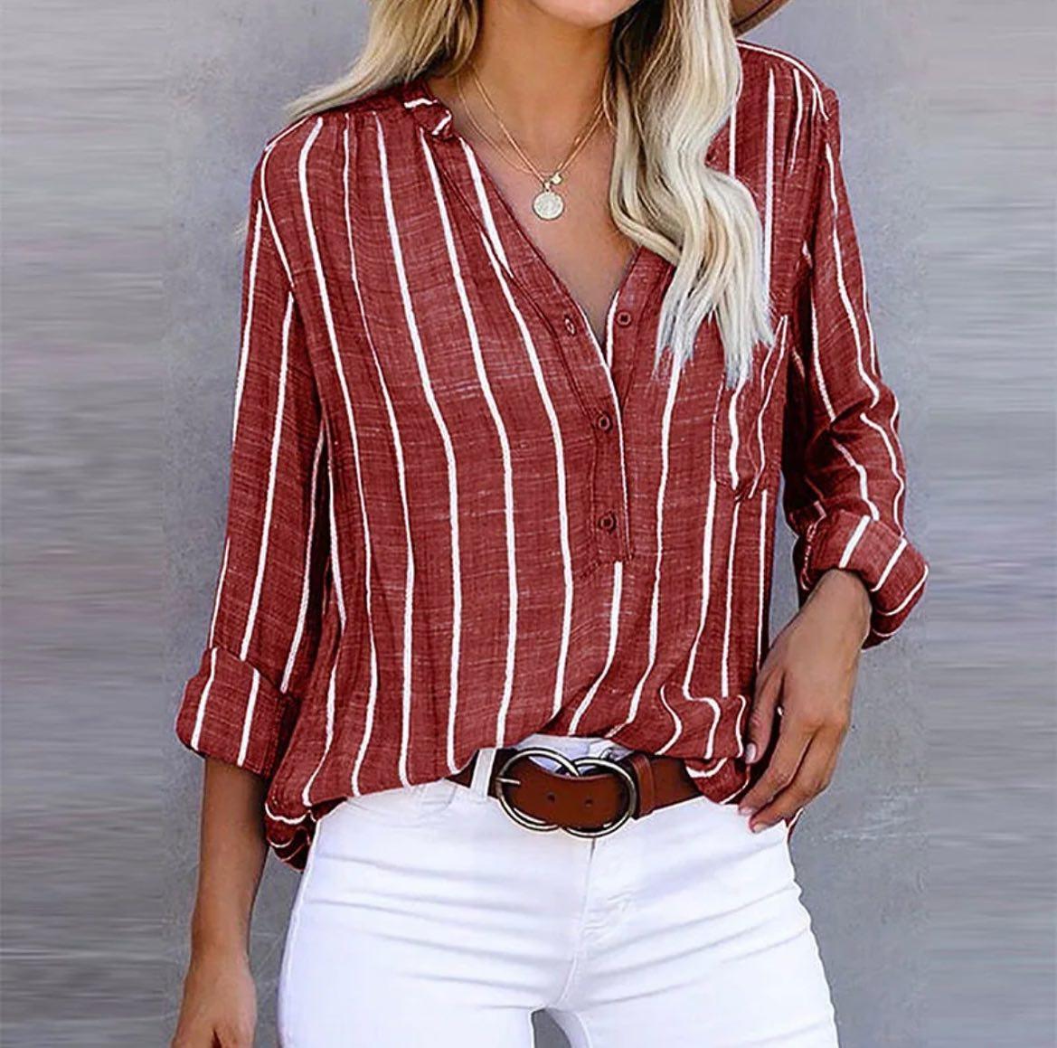 Elowen | Women Casual Striped Everyday Blouse