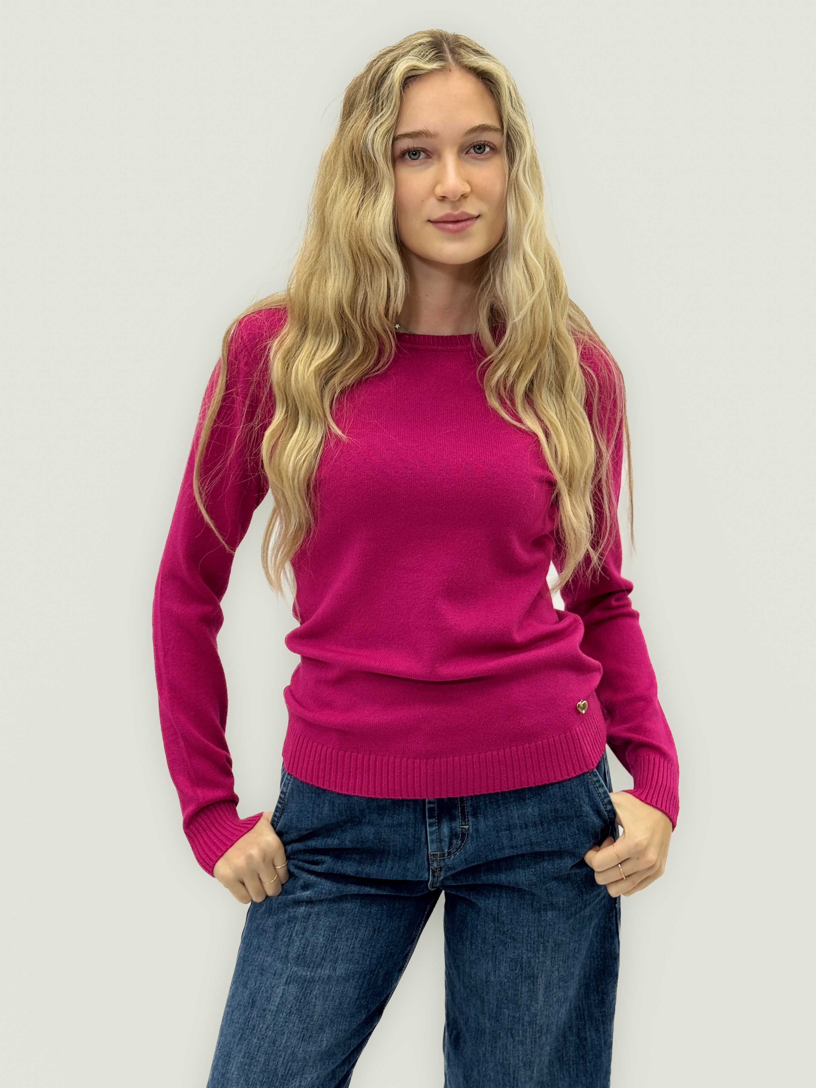 Klaudia - Women's Soft Basic Crew Neck Jumper