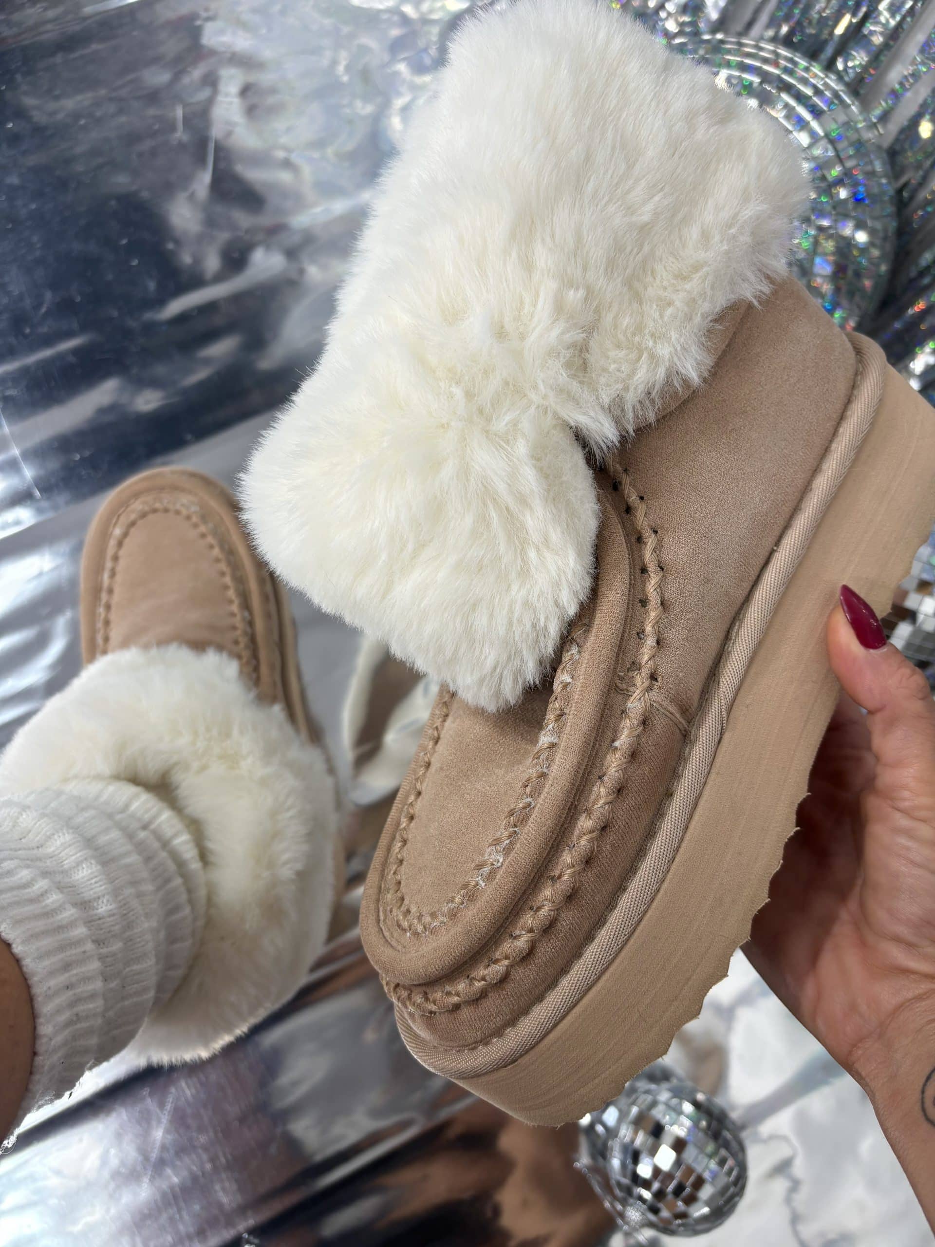 Jasmine - Platform Ankle Boots with Eco Fur