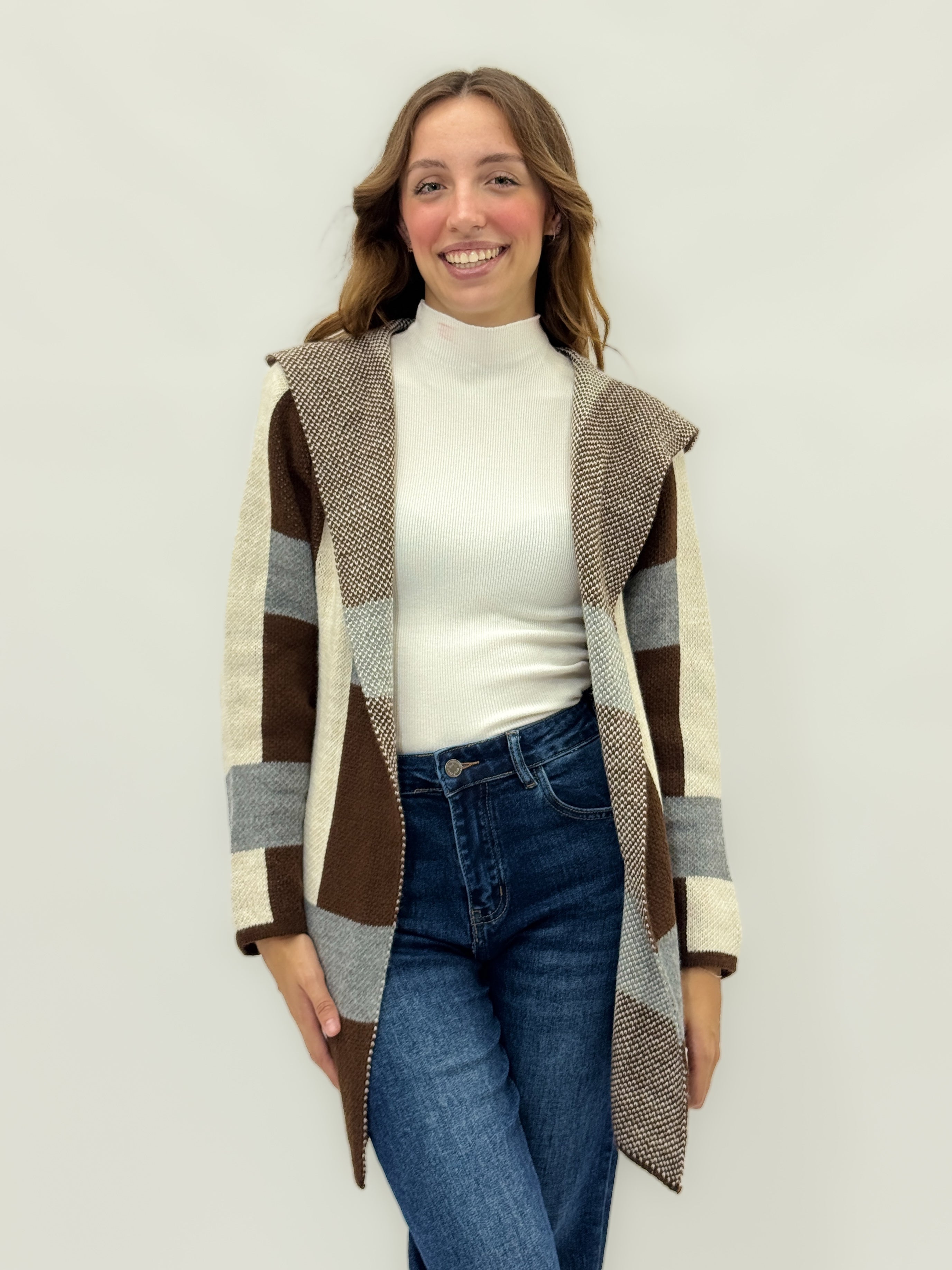 Jolanda - Women's Long Cardigan with Hood