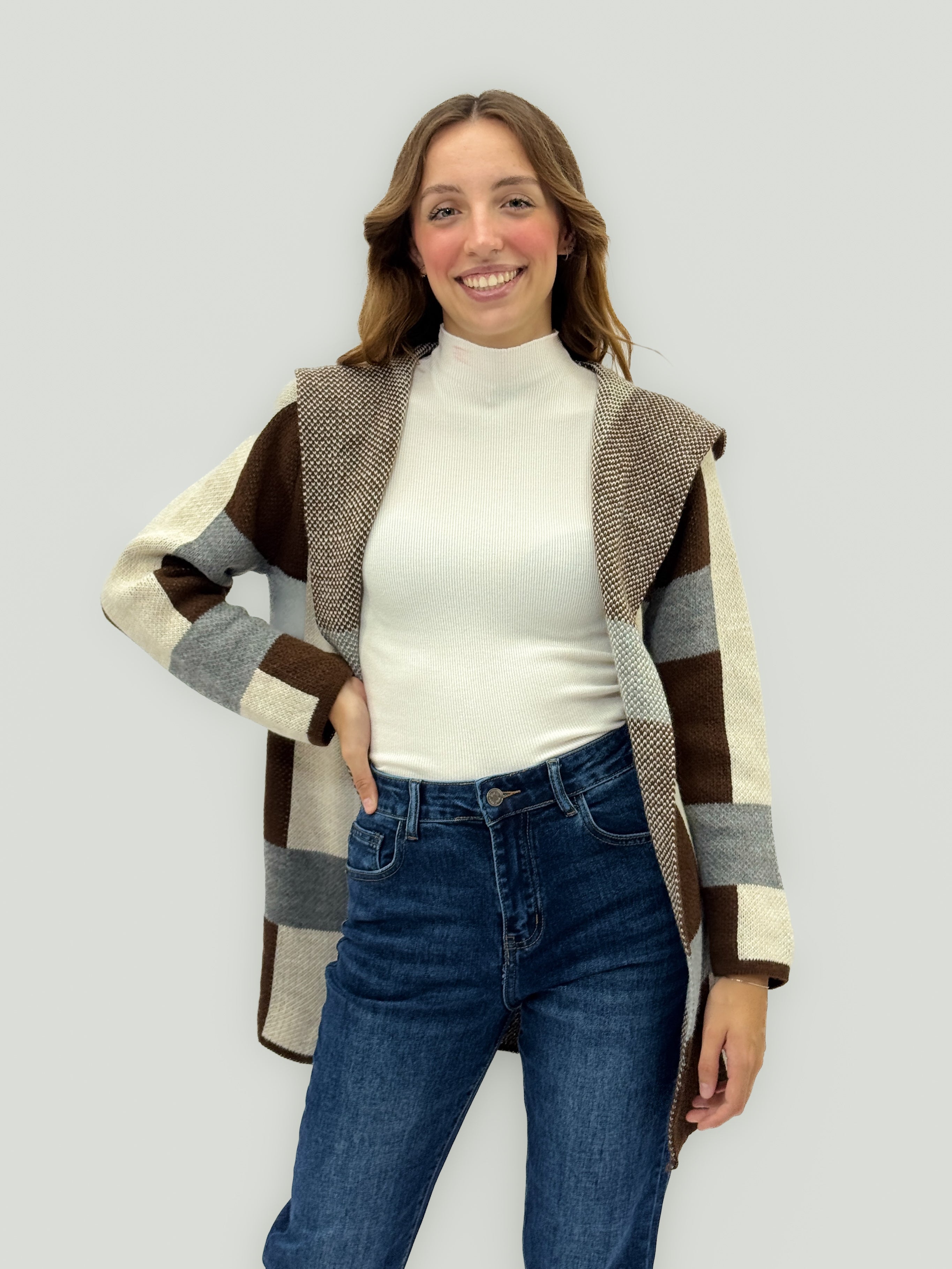 Jolanda - Women's Long Cardigan with Hood