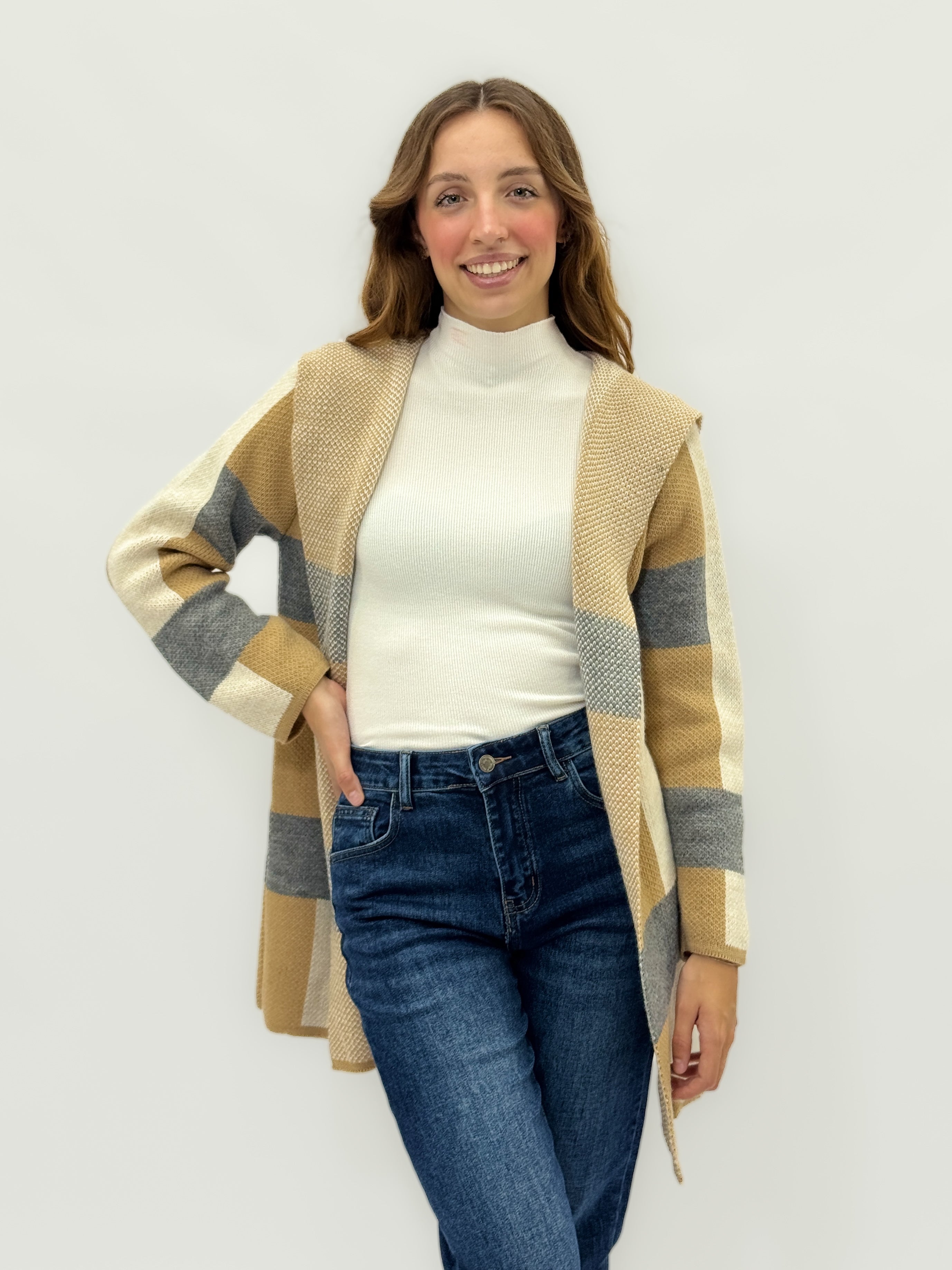 Jolanda - Women's Long Cardigan with Hood